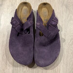 Purple Suede Birkenstock Bostons